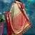 Beige pure silk woven zari work saree with blouse