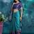Light blue pure silk woven zari work saree with blouse
