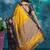 Gold pure silk woven zari work saree with blouse