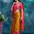 Gold pure silk woven zari work saree with blouse