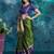 Dark green pure silk woven zari work saree with blouse