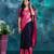 Dark blue pure silk woven zari work saree with blouse