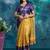 Yellow pure silk woven zari work saree with blouse