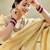 Beige gold tissue woven zari work saree with blouse