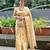 Beige gold tissue woven zari work saree with blouse