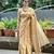 Beige gold tissue woven zari work saree with blouse
