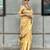 Beige gold tissue woven zari work saree with blouse