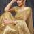Beige tissue woven zari work saree with blouse