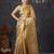 Beige tissue woven zari work saree with blouse