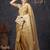 Beige tissue woven zari work saree with blouse