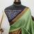 Dark green pure cotton woven zari work saree with blouse