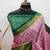 Pink blended cotton woven zari work saree with blouse