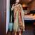 Beige blended cotton woven zari work saree with blouse