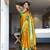 Gold blended cotton woven zari work saree with blouse