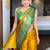Gold blended cotton woven zari work saree with blouse