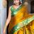 Gold blended cotton woven zari work saree with blouse