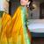 Gold blended cotton woven zari work saree with blouse