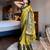 Light green blended cotton woven zari work saree with blouse
