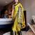 Light green blended cotton woven zari work saree with blouse