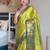 Light green blended cotton woven zari work saree with blouse