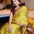 Light green blended cotton woven zari work saree with blouse