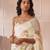 White linen printed zari work saree with blouse