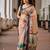 Pink linen printed zari work saree with blouse