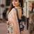 Pink linen printed zari work saree with blouse