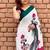 White linen printed zari work saree with blouse