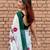 White linen printed zari work saree with blouse