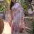 White linen printed zari work saree with blouse