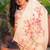 White linen printed zari work saree with blouse