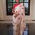 White red linen printed zari work saree with blouse