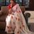 White red linen printed zari work saree with blouse