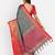 Grey blended cotton woven zari work saree with blouse