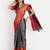 Grey blended cotton woven zari work saree with blouse
