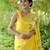 Yellow linen printed zari work saree with blouse