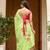 Light green linen printed zari work saree with blouse