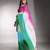 Multicolor linen printed zari work saree with blouse