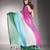 Multicolor linen printed zari work saree with blouse