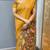 Black linen printed zari work saree with blouse