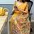 Black linen printed zari work saree with blouse