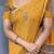 Black linen printed zari work saree with blouse