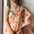 Pink linen printed zari work saree with blouse