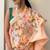 Pink linen printed zari work saree with blouse