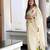 Multicolor linen printed zari work saree with blouse