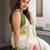 Multicolor linen printed zari work saree with blouse