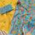Yellow linen printed zari work saree with blouse