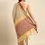 Beige pure cotton printed zari work saree with blouse