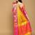 Yellow pure cotton printed zari work saree with blouse